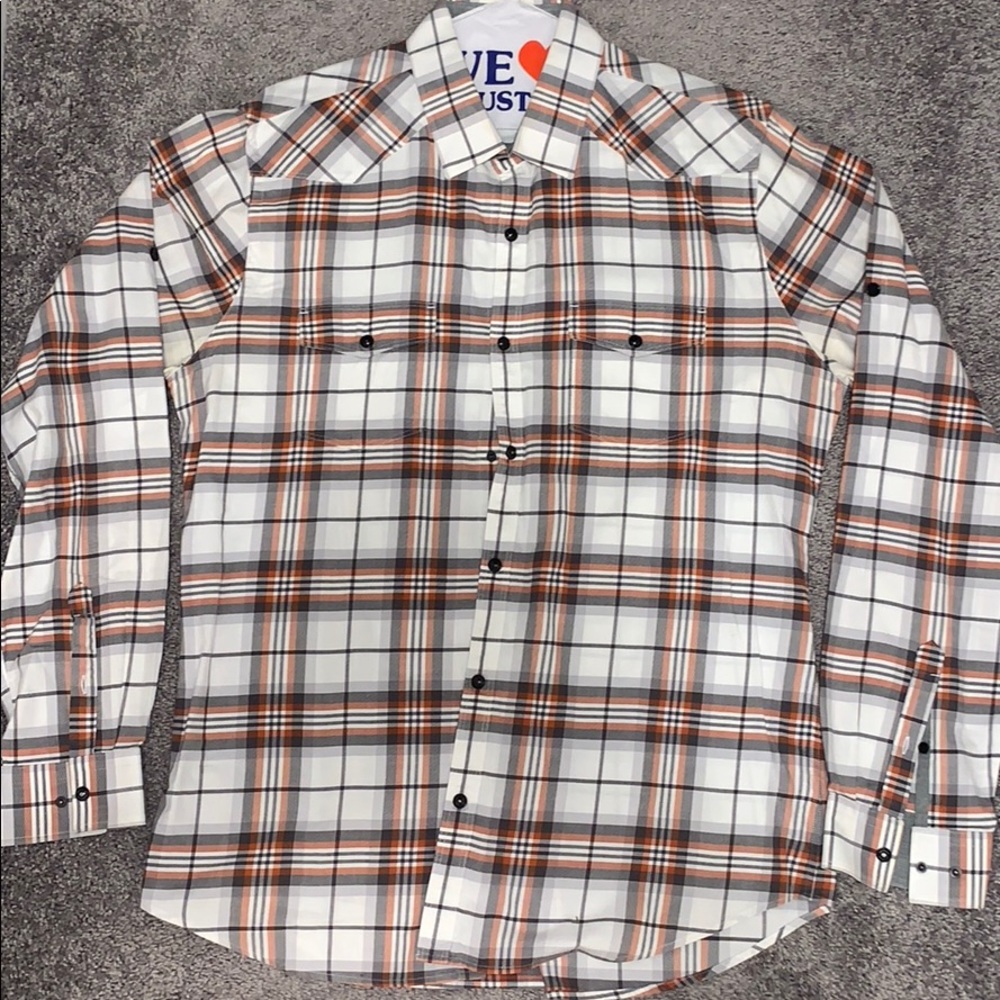 Express size L slim fit button down casual shirt